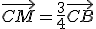 \vec{CM}=\frac{3}{4}\vec{CB}