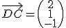 \vec{DC}=\(\array{2\\1\\-1}\)