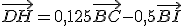 \vec{DH} = 0,125 \vec {BC} -0,5 \vec {BI}