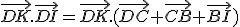 \vec{DK}.\vec{DI}=\vec{DK}.(\vec{DC}+\vec{CB}+\vec{BI})