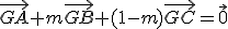 \vec{GA}+m\vec{GB}+(1-m)\vec{GC}=\vec{0}