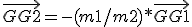 \vec{GG2}=-(m1/m2)*\vec{GG1}