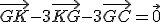 \vec{GK}-3\vec{KG}-3\vec{GC}=\vec{0}