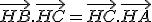 \vec{HB}.\vec{HC}=\vec{HC}.\vec{HA}