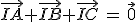 \vec{IA}+\vec{IB}+\vec{IC}\,=\,\vec{0}