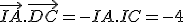 \vec{IA}.\vec{DC}=-IA.IC=-4