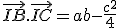 \vec{IB}.\vec{IC}=ab-\frac{c^2}4