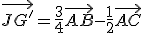 \vec{JG'}=\frac{3}{4}\vec{AB}-\frac{1}{2}\vec{AC}