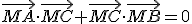 \vec{MA}\cdot\vec{MC}+\vec{MC}\cdot\vec{MB}=0