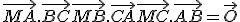 \vec{MA}.\vec{BC}+\vec{MB}.\vec{CA}+\vec{MC}.\vec{AB} = \vec{O}
