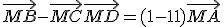 \vec{MB}-\vec{MC}+\vec{MD} = (1-1+1)\vec{MA}
