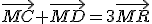\vec{MC}+\vec{MD}=3\vec{MR}