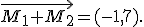 \vec{M_1 M_2}=(-1,7).