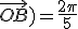 (\vec{OA};\vec{OB})=\frac{2\pi}{5}