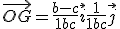 \vec{OG} = \frac{b-c}{1+b+c}\vec{i}+\frac{1}{1+b+c}\vec{j}