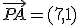 \vec{PA}=(7,1)