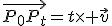 \vec{P_0P_t}=t\times \vec{v}