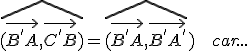 \widehat{(\vec{B^{'}A},\vec{C^{'}B})} = \widehat{(\vec{B^{'}A},\vec{B^{'}A^{'}}})\ \ \ car ...