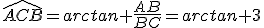 \widehat{ACB}=arctan \frac{AB}{BC}=arctan 3
