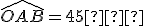 \widehat{OAB}=45�