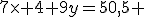 {7\times 4+9y=50,5 