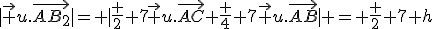 |\vec u.\vec{AB_2}|= |\frac 2 7{\vec u.\vec{AC}+\frac 4 7\vec u.\vec{AB}| = \frac 2 7 h