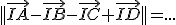 ||\vec{IA}-\vec{IB}-\vec{IC}+\vec{ID}||=...