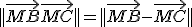 ||\vec{MB}+\vec{MC}|| = ||\vec{MB}-\vec{MC}||