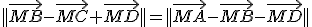 ||\vec{MB}-\vec{MC}+\vec{MD}||=||\vec{MA}-\vec{MB}-\vec{MD}||