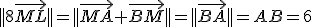 ||8\vec{ML}||=||\vec{MA}+\vec{BM}||=||\vec{BA}||=AB=6