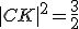 |CK|^2=\frac{3}{2}