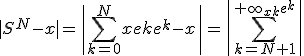 |S^N-x|=\|\sum_{k=0}^Nx_ke^k-x\|=\|\sum_{k=N+1}^{+\infty}x_ke^k\|