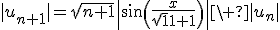 |u_{n+1}|=\sqrt{n+1}\|\sin\(\frac{x}{\sqrt{n+1}}\)\|\ |u_n|