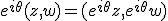 
 \\ e^{i \theta} (z,w) = (e^{i \theta} z, e^{i \theta} w)
 \\ 