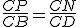  \frac{CP}{CB} = \frac{CN}{CD} 