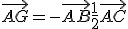  \vec{AG} = - \vec{AB} + \frac{1}{2}\vec{AC} 