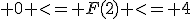  0 <= F(2) <= 4