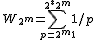  1$ W_{2^m} = \displaystyle \sum_{p=2^m +1}^{2*2^m} 1/p