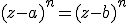  3$(z-a)^n = (z-b)^n