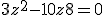  3z^2 - 10z +8 = 0