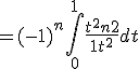  = (-1)^n \int_0^{1} \frac{t^2n+2}{1 + t^2} dt