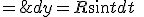 dy = R \sin t dt \; = \; 2 R \sin \frac t 2 \cos \frac t 2 dt