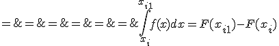 \array{cccccc $ \Bigint_{x_i}^{x_{i+1}} f(x)dx = F(x_{i+1}) - F(x_i) & = & h f(x_i) & + & \frac {h^2} 2 f'(x_i) & + & \frac {h^3} {3!} f''(x_i) & + & \frac {h^4} {4!} f'''(x_i) & + & o(h^4) \\ f(x_{i-2}) & = & f(x_i) & - & 2h f'(x_i) & + & 2h^2 f''(x_i) & - & \frac {8h^3} {6} f'''(x_i) & + &o(h^3) \\ f(x_{i-1}) & = & f(x_i) & - & h f'(x_i) & + & \frac{h^2} 2 f''(x_i) & - & \frac {h^3} {6} f'''(x_i) & + &o(h^3) \\ f(x_{i+1}) & = & f(x_i) & + & h f'(x_i) & + & \frac {h^2} 2 f''(x_i) & + & \frac {h^3} {6} f'''(x_i) & + &o(h^3) \\ f(x_{i+2}) & = & f(x_i) & + & 2h f'(x_i) & + & 2h^2 f''(x_i) & + & \frac {8h^3} {6} f'''(x_i) & + &o(h^3) \\\hline \Bigint_{x_i}^{x_{i+1}} f(x)dx - h\( -\frac {31}{36} f(x_{i-2}) + \frac {67}{36} f(x_{i-1}) + \frac {23}{36} (f(x_{i+2}) - f(x_{i+1}) )\) & = & & &- \frac{37}{24}h^4f'''(x_i)}}