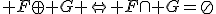  F\oplus G \Leftrightarrow F\cap G=\oslash