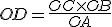  OD = \frac{OC\times OB}{OA}
