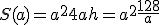  S(a) = a^2 + 4 a h = a^2 + \frac{128}{a}