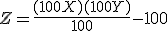  Z = \frac{(100+X)(100+Y)}{100} - 100