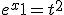  e^x+1 = t^2