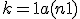 \rm ; k = 1 a (n+1)