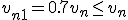  v_{n+1} = 0.7 v_n \leq v_n 